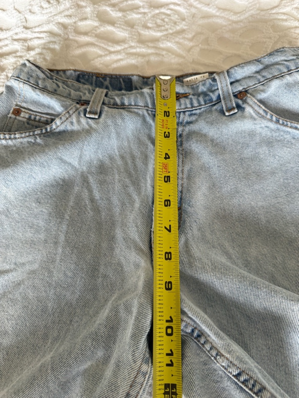Levi’s 967 Relaxed Fit Shorts Y2K Orange Tab Light Wash Junior Size 9 - Picture 11 of 12